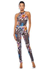 BUTTERFLY TEARS MOCK NECK MESH BODYSUIT