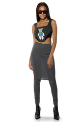 CHARLIE GRAPHIC PRINT CORSET TOP