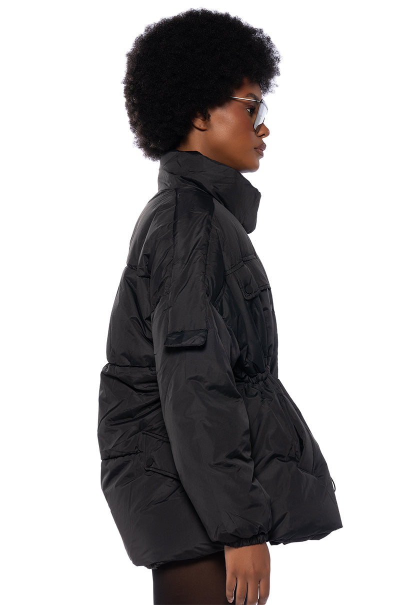 CLASSIC CINCHED WAIST PUFFER JACKET