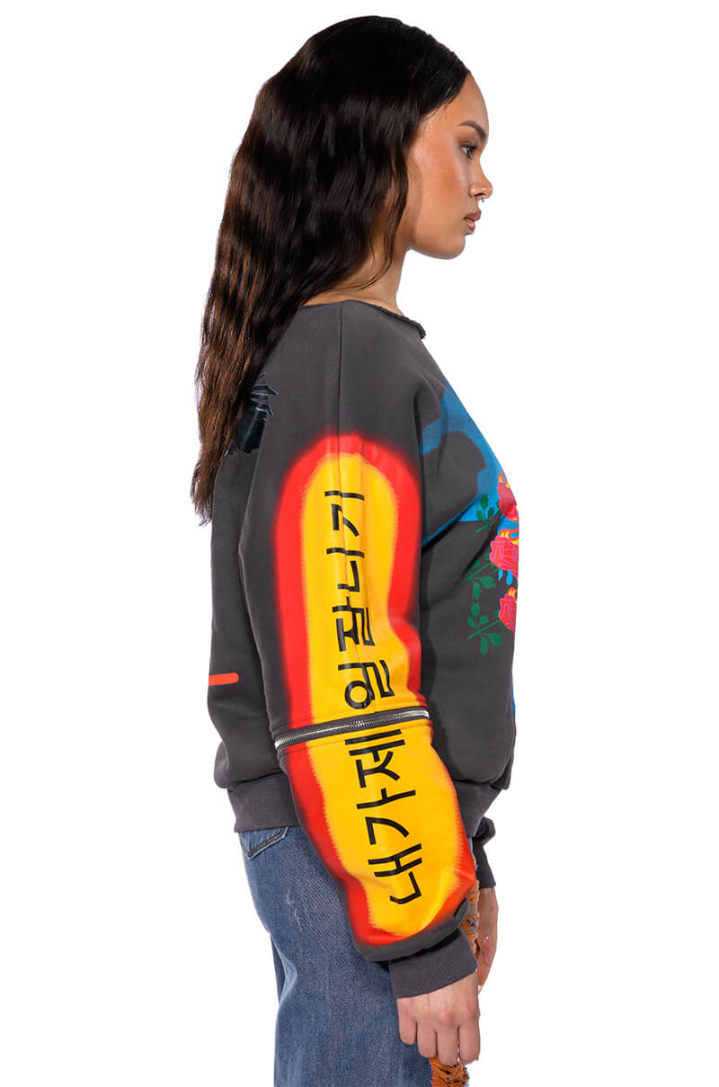 DEEP THOUGHTS OVERSIZED GRAPHIC SWEATSHIRT