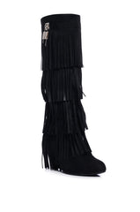 DIXIE FRINGE FOLD OVER BOOT IN BLACK