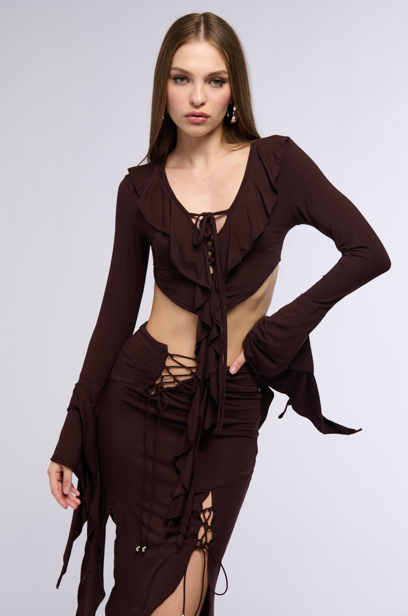 GEMMA RUFFLED LONG SLEEVE TOP