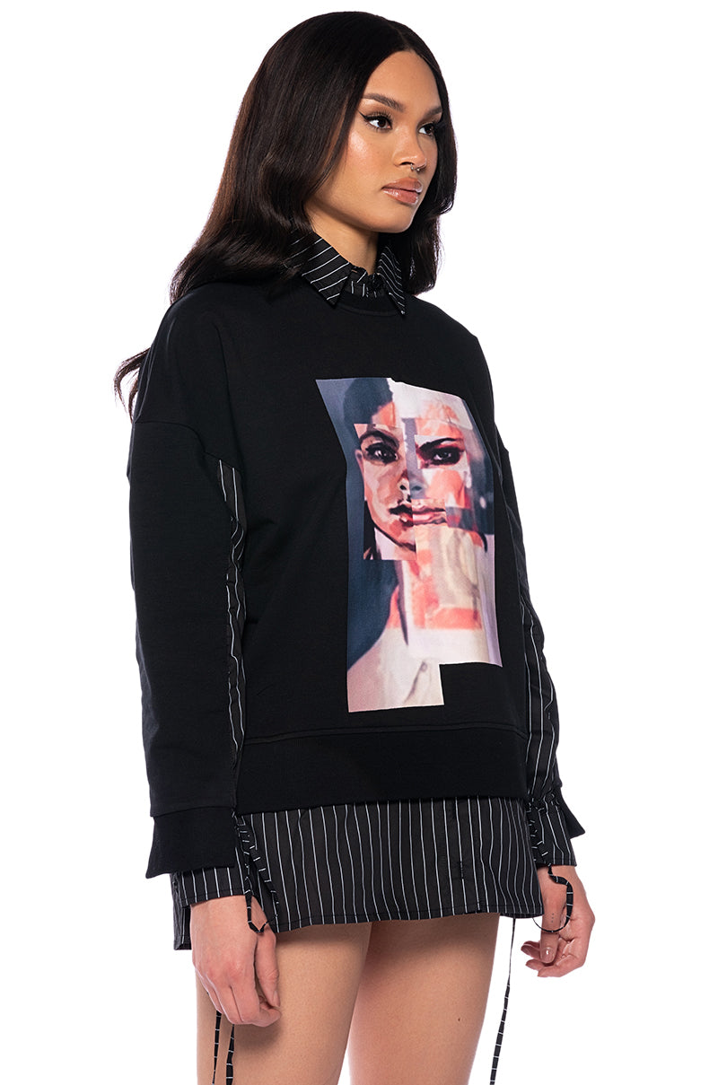 GOT THAT EDGE LAYERED SWEATSHIRT