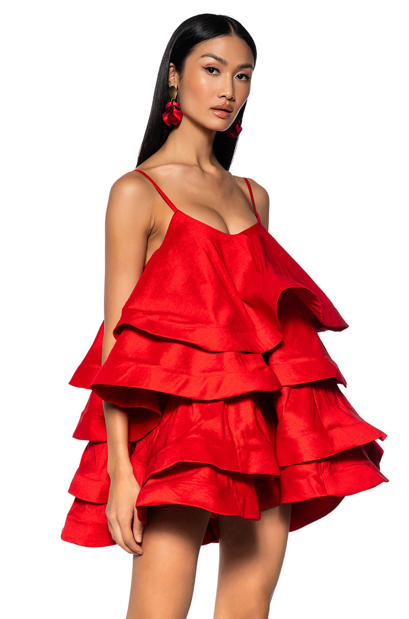 LOOKING FOR LUST RUFFLE MINI DRESS