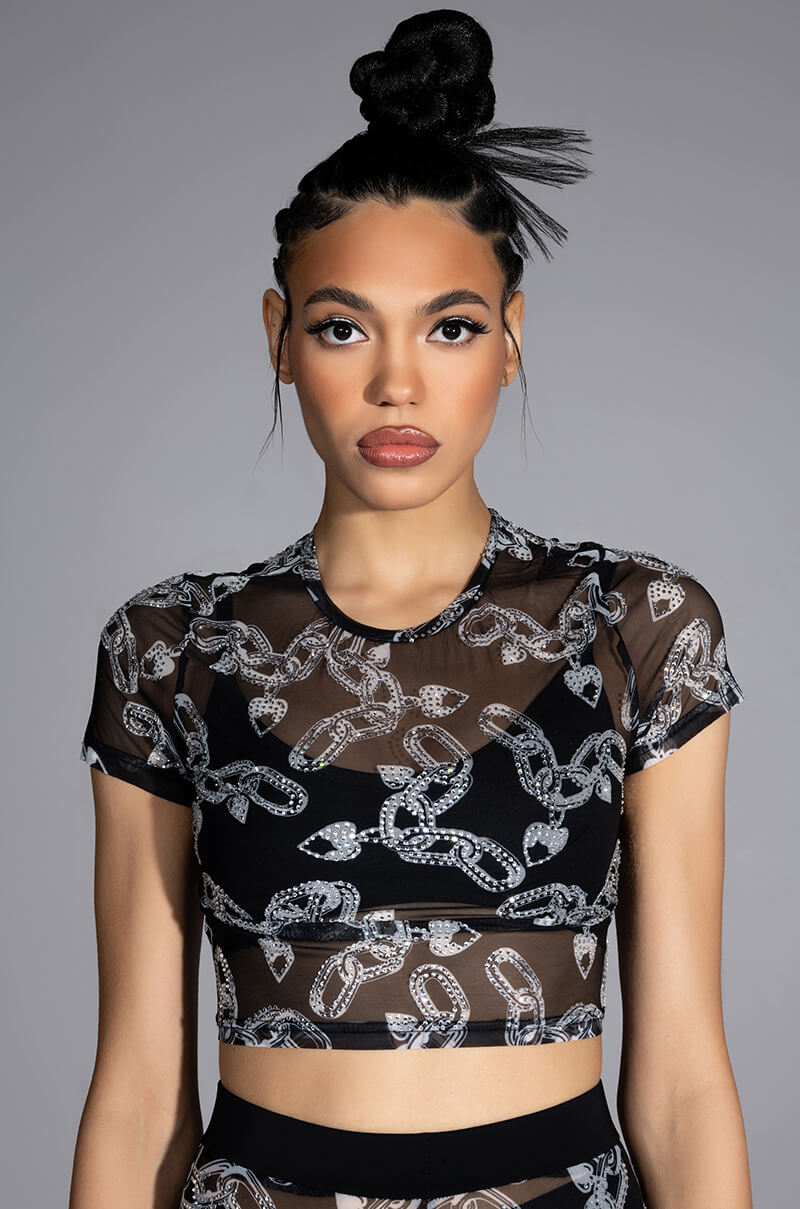 LOVE ON LOCKDOWN MESH TOP