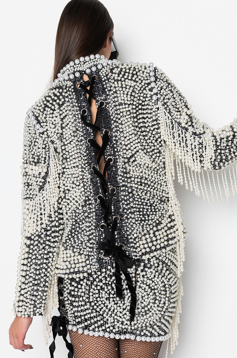 LUXE ALL OVER PEARL ALIX JACKET
