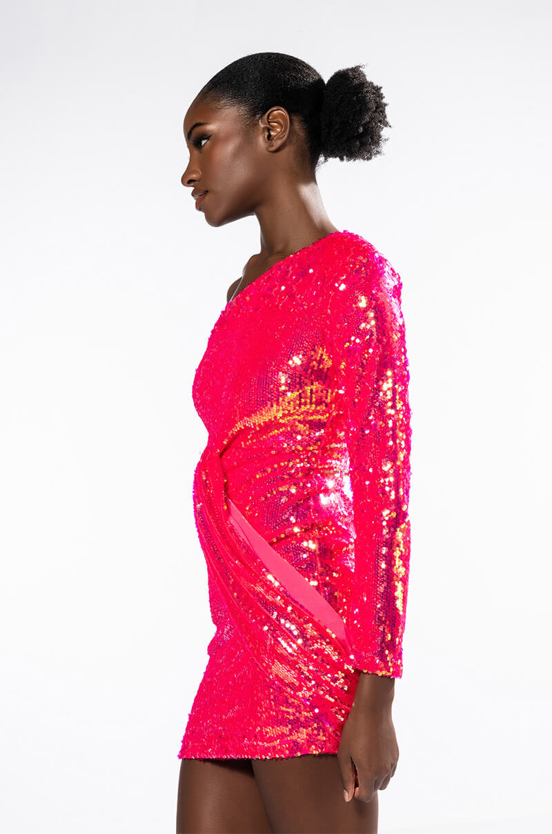 MAXIMUM SEQUIN MINI DRESS