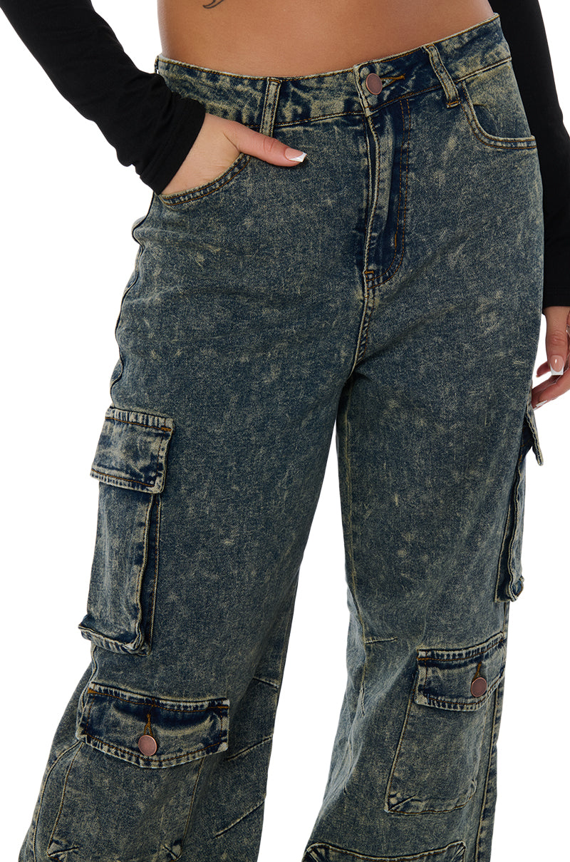 MILA OVERSIZED DENIM CARGO PANT