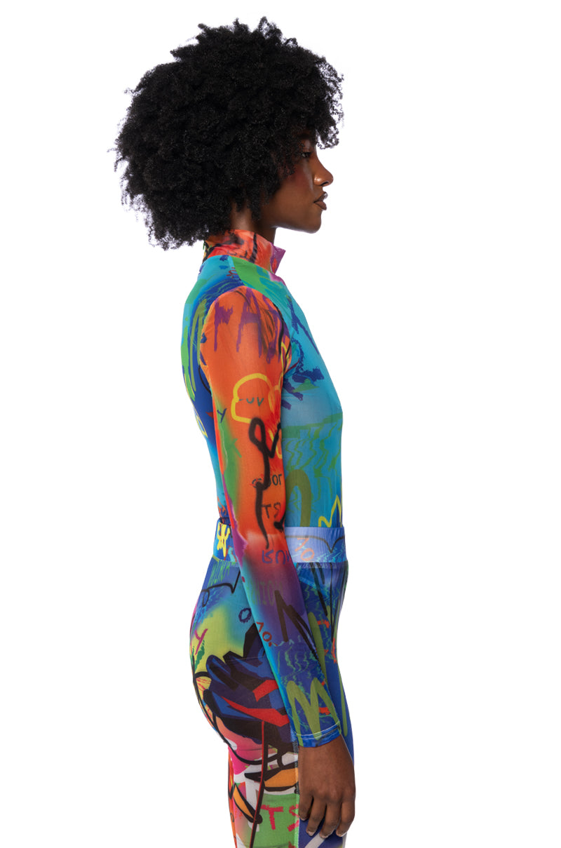 MIND GAMES LONG SLEEVE MESH BODYSUIT