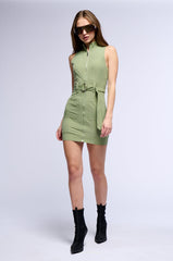 MINDY BELTED MINI DRESS