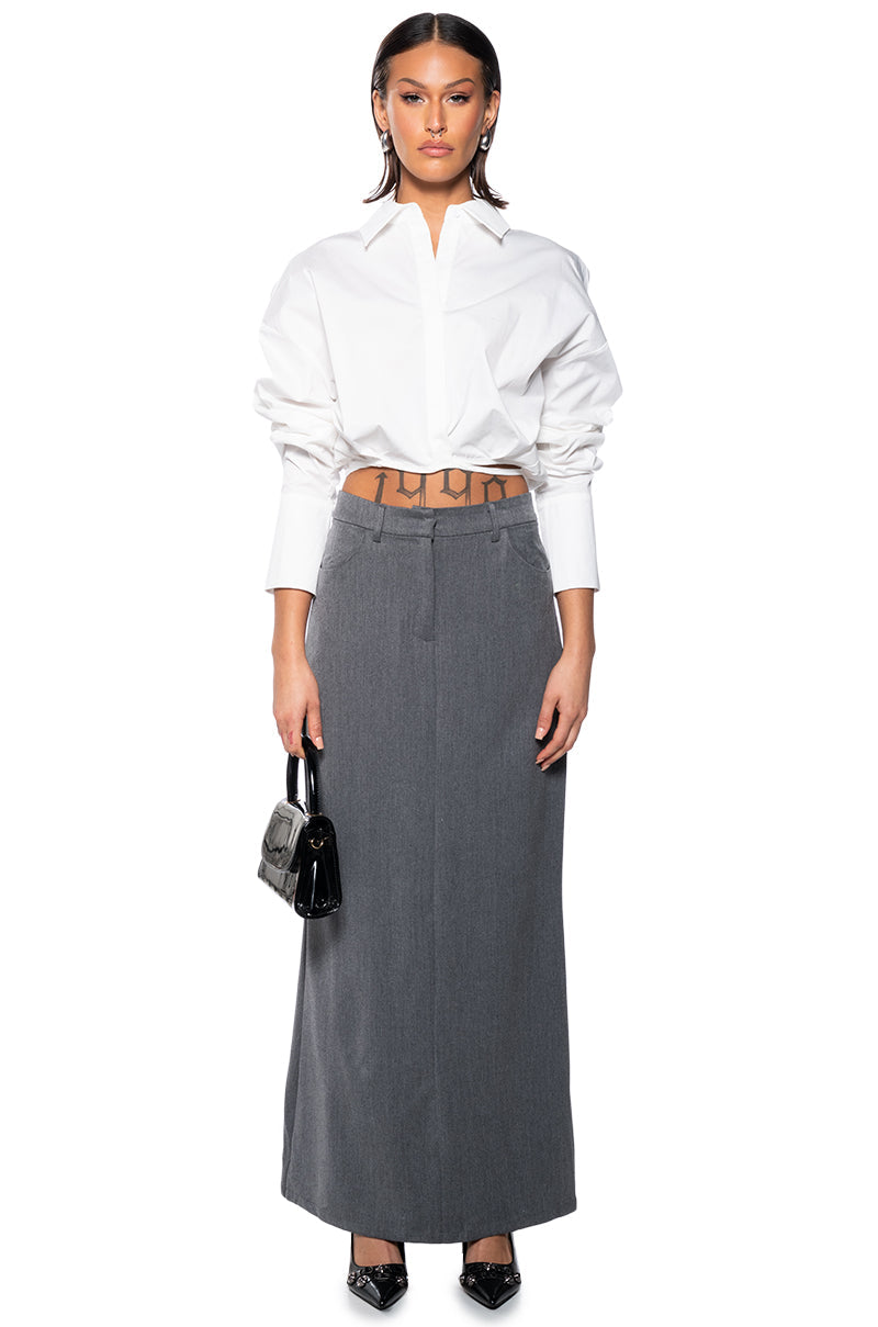 MINIMAL ELEGANCE WOVEN MAXI SKIRT