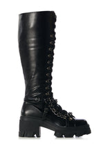 MORGAN BLACK LACE UP BOOT