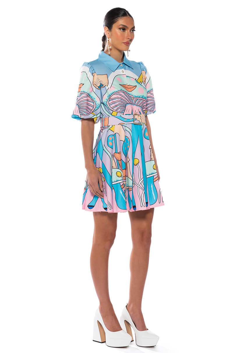 MY FANTASY COLLARED MINI DRESS
