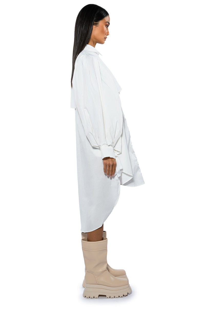ONE STEP CLOSER OVERSIZED POPLIN BUTTON DOWN DRESS