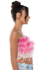 REAL OSTRICH FEATHER TOP