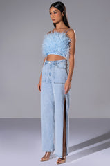 REAL OSTRICH FEATHER TOP