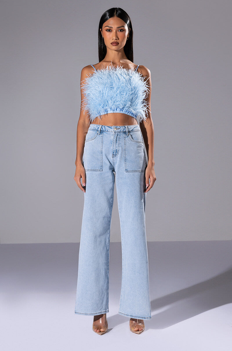 REAL OSTRICH FEATHER TOP
