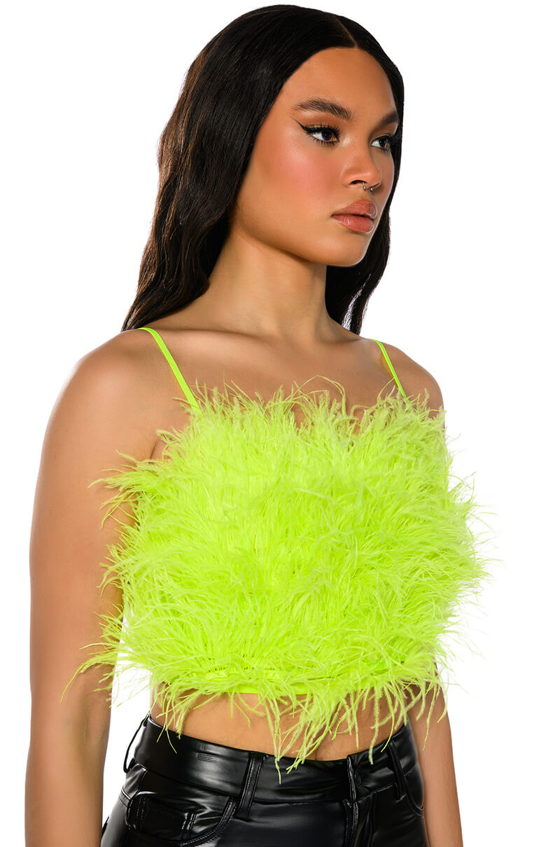 REAL OSTRICH FEATHER TOP