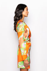 RETRO BABE STRETCH SATIN MINI DRESS