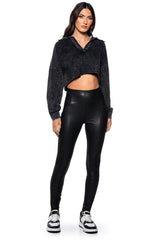 RIO HIGH RISE LEGGING WITH 4 WAY STRETCH IN BLACK